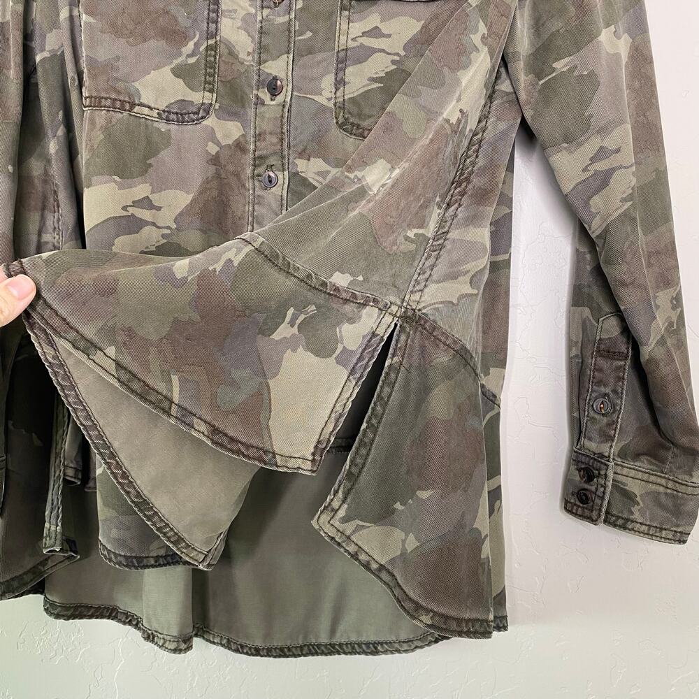 Anthropologie Montana Camo Button down Blouse 4 - Picture 7 of 11